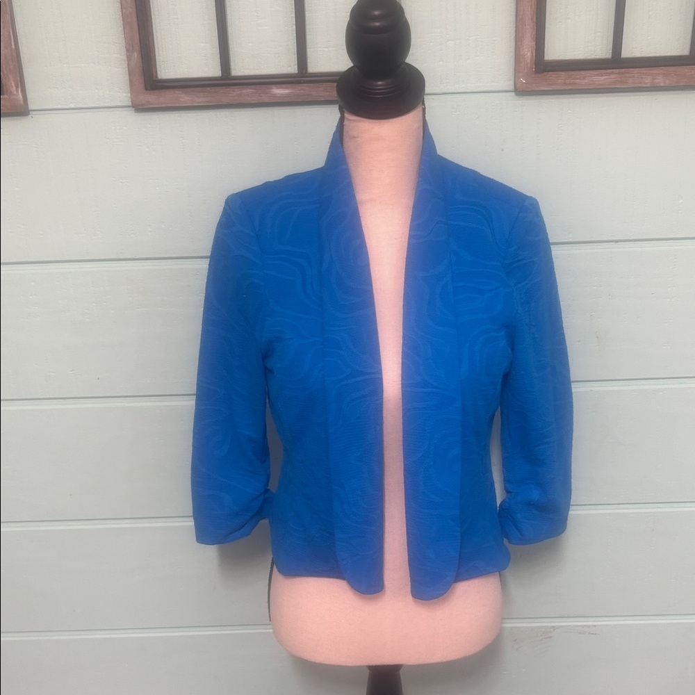 Kate Rosy Blue Cropped Open Front Blazer Jacket Women’s Medium